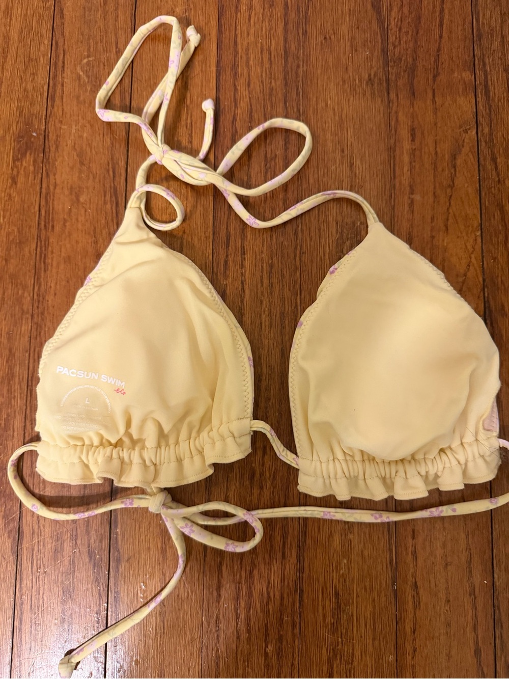 PacSun Eco Yellow Rita Ruffle Triangle Bikini - Picture 7 of 7